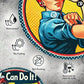 Rosie The Riveter Metal Sign "We Can Do It" Retro Wall Art Aluminum Plaque Home Decor