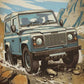 L-and-R-over Defender 90 Offroad Poster Classic Retro Automotive Poster Canvas Prints Classic Off-road Vehicle Aesthetic Print