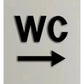 STYLEMAX Chic WC Directional Acrylic Sign, Sleek Guide for Public Spaces, Transparent Base with Bold Colored Arrow