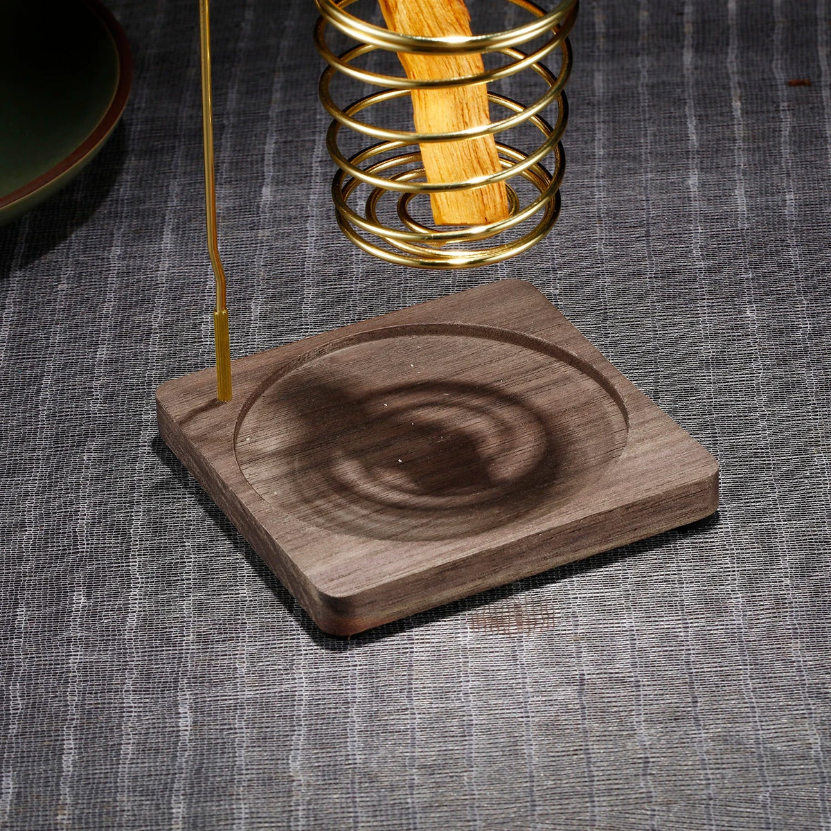Metal Palo Santo Holder Burner Sage Holder with Glass Ash Catcher Tray Incense Holder for Meditation Yoga Spa