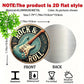 2D FLAT 1pc, Round Rock & Roll Guitar Themed Aluminum Metal Tin Sign, Foil Engraved Wall Art Decor for Home & Office