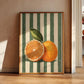 Orange Wall Decor, Orange Fruit Poster, Farmhouse Kitchen Art Painting, Kitchen Prints, Trendy Food Art, Retro Kitchen Art, Frui