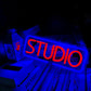 Studio Neon Sign Pink Blue LED Wall Art for Music Photo Studio Home Bar Cafe Decor Creative Business Lighting Vibrant Ambiance