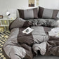 Stripe Bedding Comforter Set with Pillowcase bed sheet Single Full Size Bed Linen Duvet Cover Set Queen/King Double Single Bed