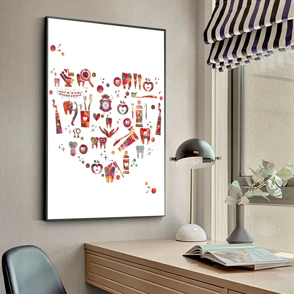 Anatomy Human Teeth Art Posters Teeth Row Teeth Illustra Poster HD Posters Home Room Bar Cafe Decor Art Wall Painting Picture