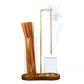 2 in 1 Incense Holder for Sticks Anti-Ash Flying Incense Burne with Glass Ash Catcher and Sticks Organizer for Meditation Yoga