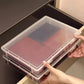 A4 Size Clear Plastic Storage Box with Flip Top Lid - ABS Material, Dustproof Desktop Organizer for Office Supplies