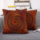 VIKAMA Red Dreamy Golden Mandala Bohemian Style Pillowcase, Modern Style Bedroom And Living Room Home Decoration