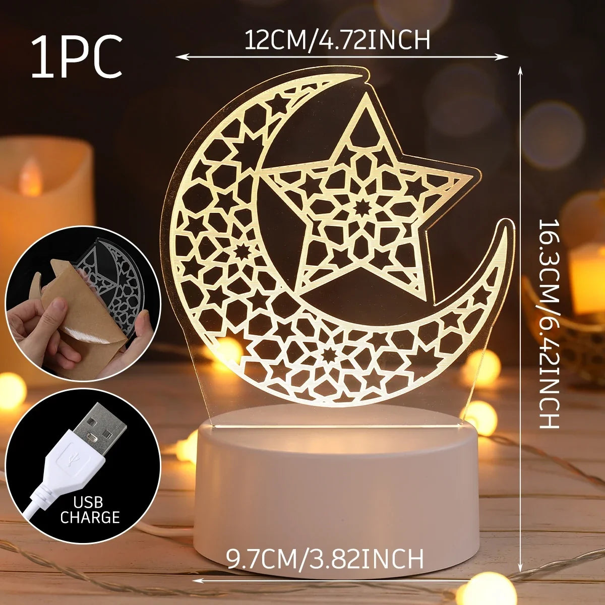 EID Night Light Mubarak Ramadan Decoration For Home 2025 Islamic Muslim Party Decor Ramadan Kareem Happy Eid Al Adha Ramadan
