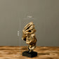 17cm Home Decor Abstract Silence Is Gold Figurine Resin Hand Face Silent Men Statue Sculpture Home Office Living Room Decoration