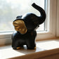 1pc Collectible figurine  , Simple modern black and gold elephant ornament home decor small sculpture.