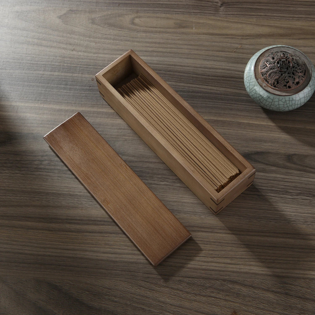 Bamboo Incense Stick Storage Box Handmade Incense Holder Case with Lid Organizer for Incense Sticks Ideal for Meditation Yoga
