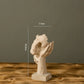 17cm Home Decor Abstract Silence Is Gold Figurine Resin Hand Face Silent Men Statue Sculpture Home Office Living Room Decoration