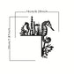 Black Metal Marine Animal Door Frame Decor - Turtle, Dolphin, Octopus, Seahorse & Starfish Patterns, Nautical Coastal Wall Art
