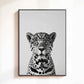 Fashion Stylish Wall Art Print - Trendy Leopard Roar Print - Black and White - Home Decor - Printable Wall Art Digital Download