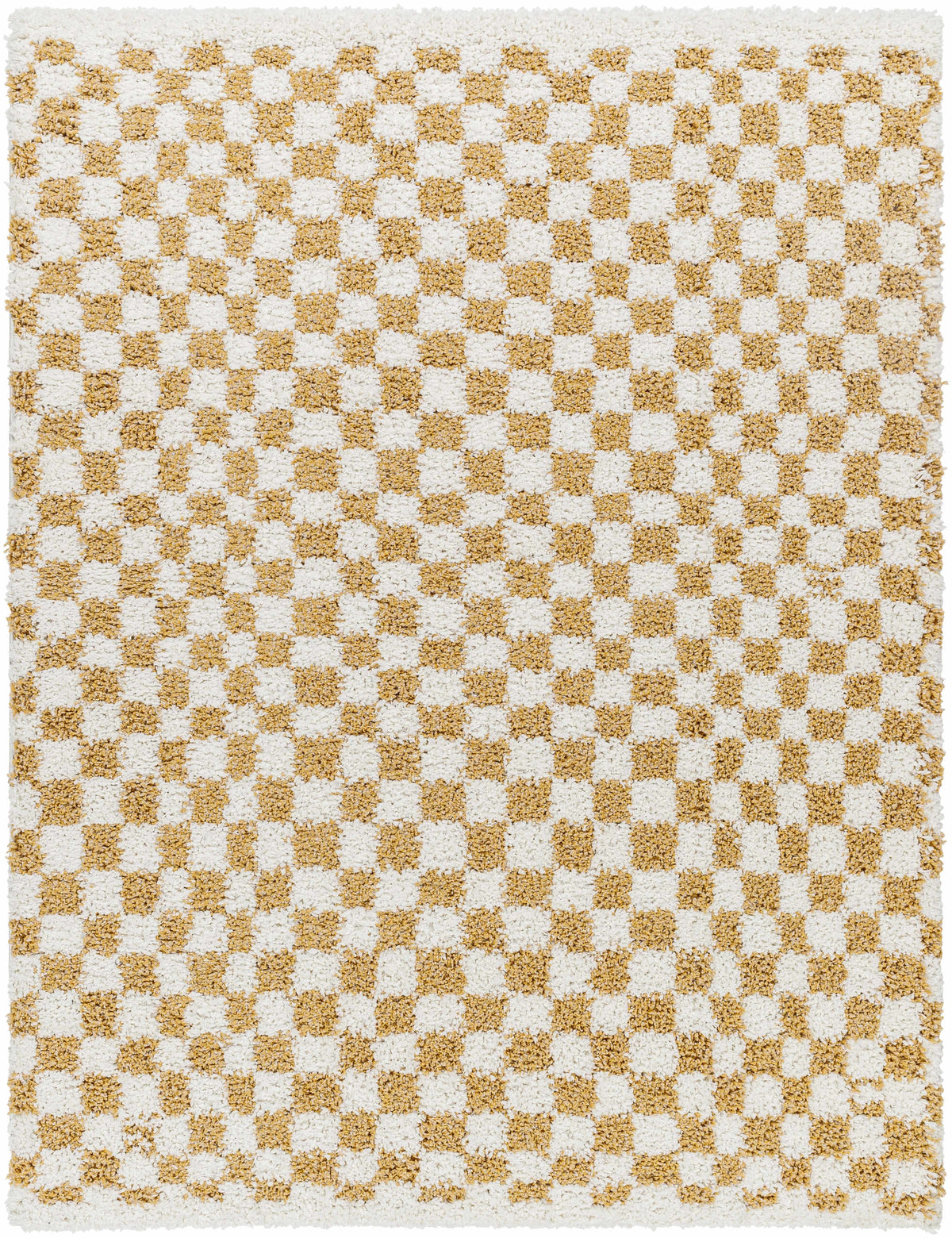 Kieu Mustard & Ivory Checkered Area Rug