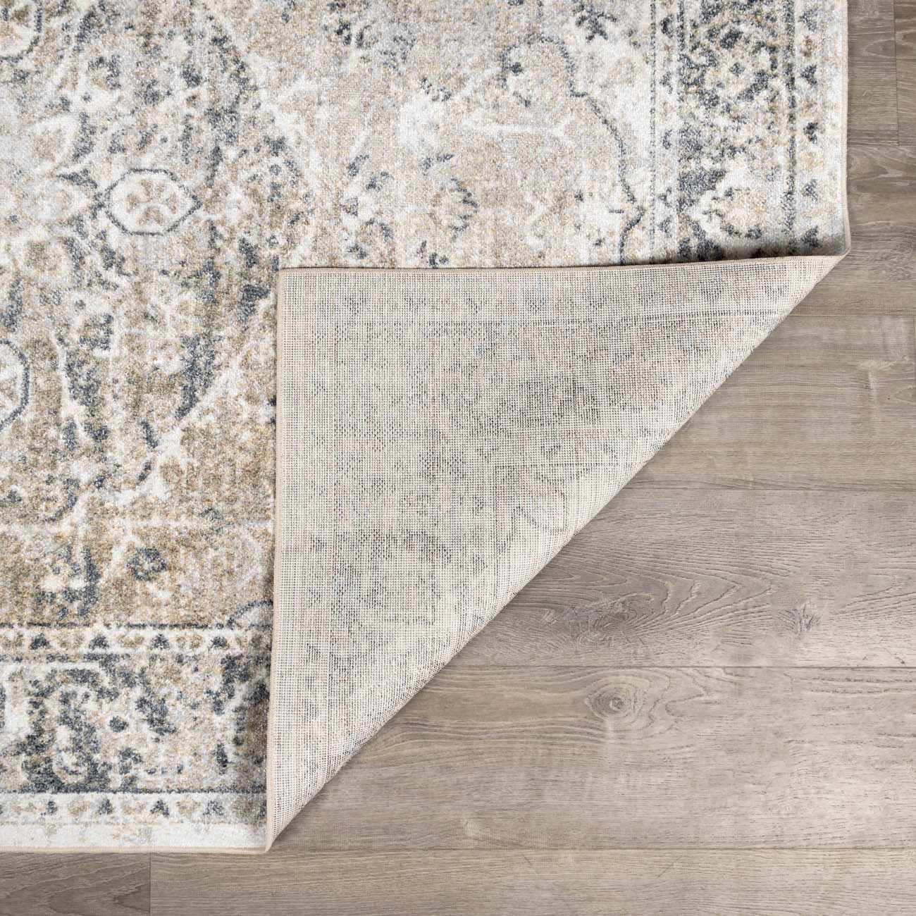Rudo Beige Flat Pile Washable Rug