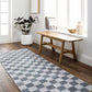 Alie Blue Gray Checkered Washable Rug