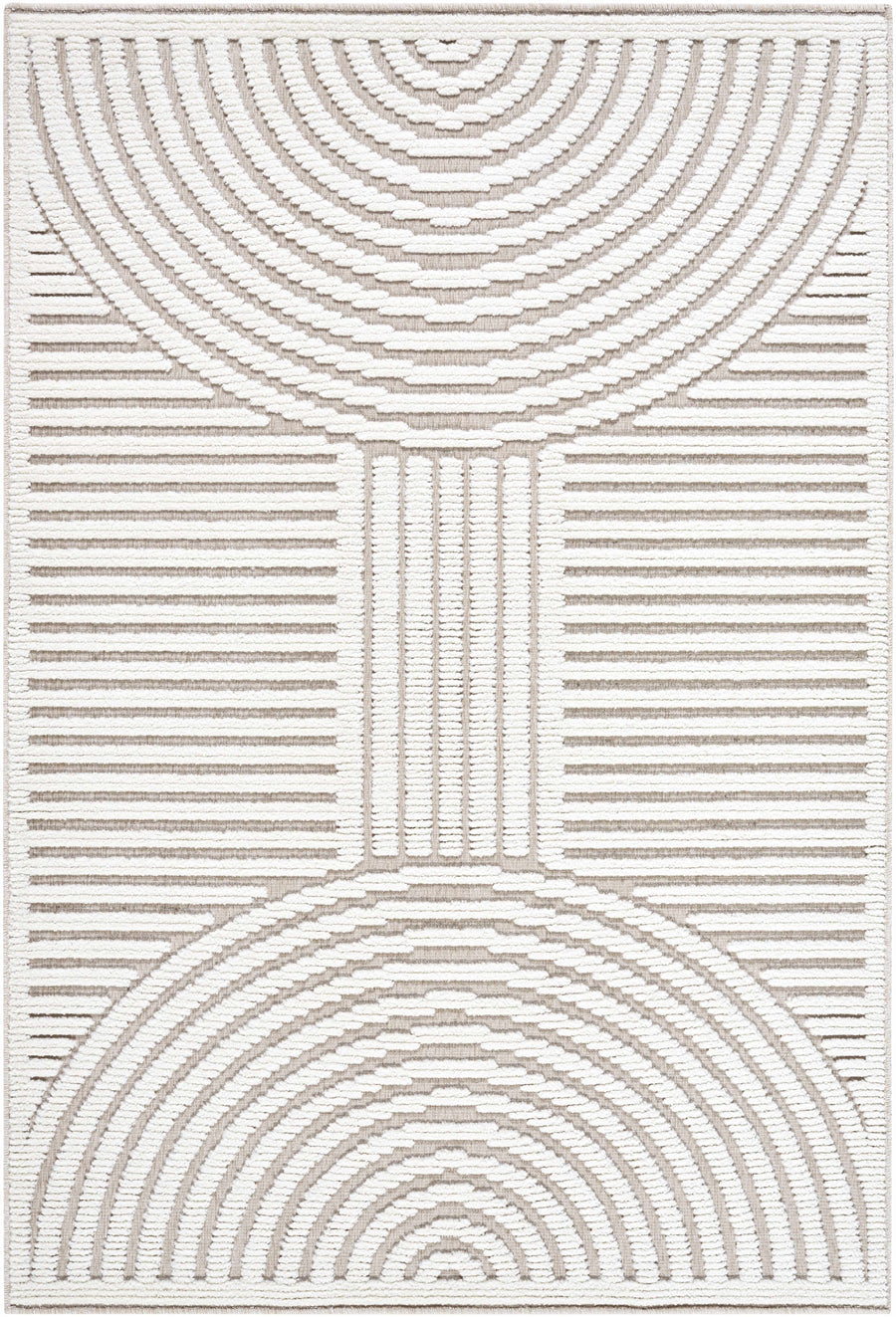 Deron Ivory 3D Rainbow Washable Rug