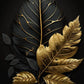 Nordic Abstract Wall Art Plants Modern Luxury Black and Gold Leaves HD Canvas Print Poster Home Living Room Bedroom Decoration
