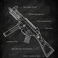 Weapons Blueprint Poster Black Board Guns Blueprint Wall Art Canvas Painting Military Enthusiast Home Room Wall Decor Gunfight