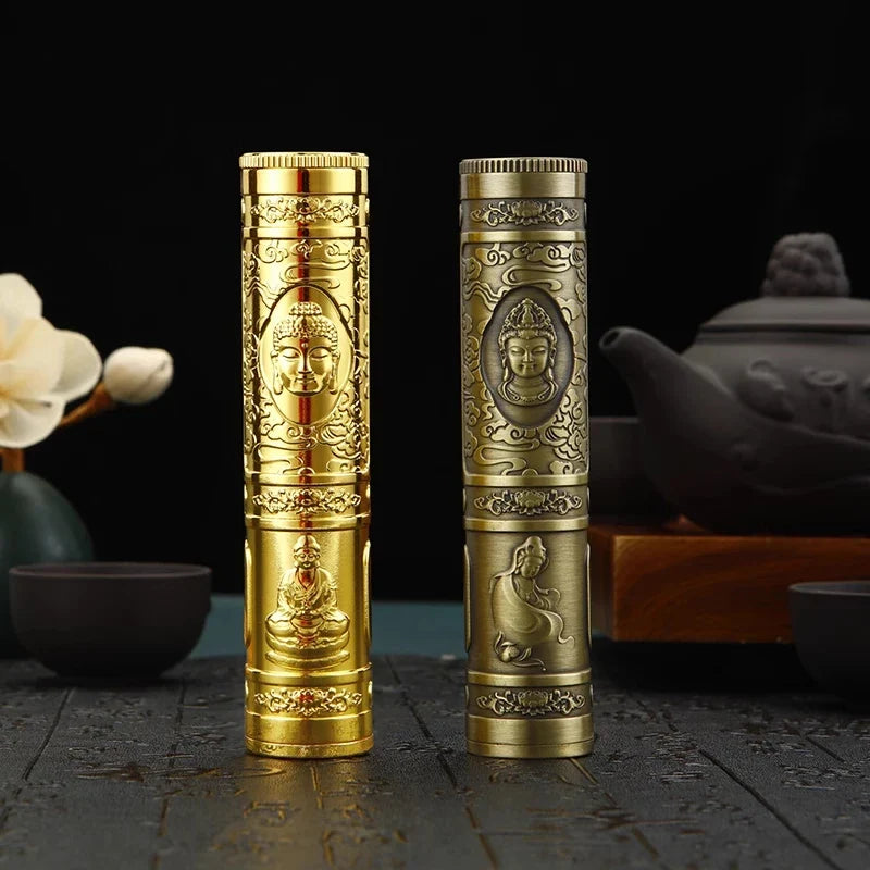 Retro Buddha Metal Incense Case Relief Craft Dragon Incense Box Waterproof Incense Storage Box Incense Accessories