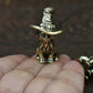 Pure Brass Rooster Figurine - Intricate Golden Animal Brass Home Decor Office Gift Detailed Feathers Comb Table Ornament Tea Pet
