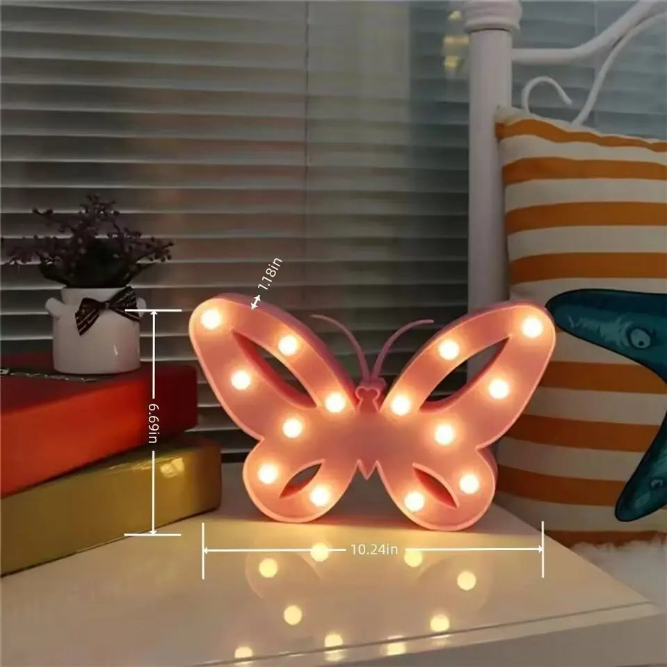 1PC Creative LED Shaped Lamp Indoor Battery Powered Wall Light,Decoration Night Light For Bedroom Table Beach Party&Photography
