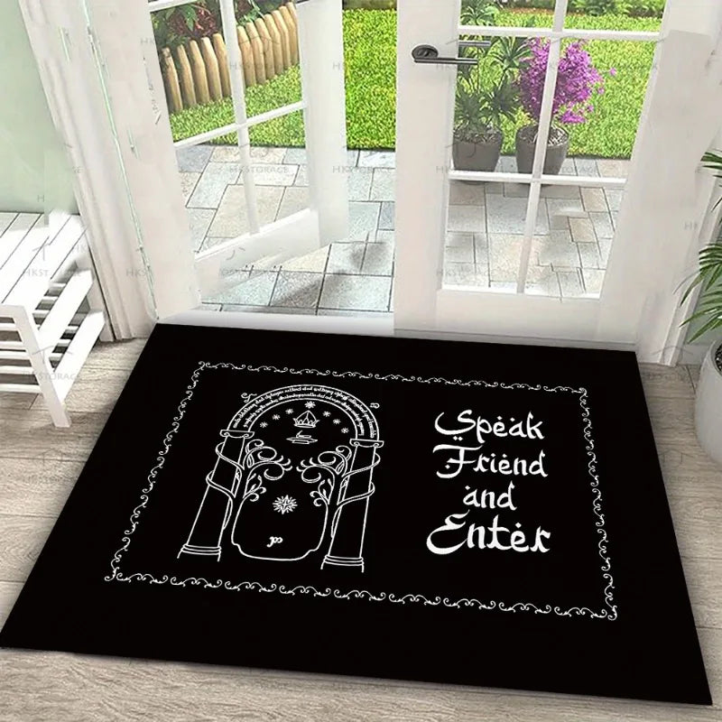 Fender Logo Carpet - Black White Guitar Rug Music Room Decor Doormat for Musician Home Studio Entryway Mat Easy To Clean Fashion