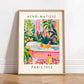 Black cat on toilet, Bathroom wall art, Matisse poster, Funny bathroom decor, Pink tropical decor