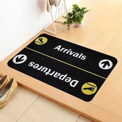 VIKAMA Minimalist Airplane Parking Sign Pattern Rug Living Room, Bedroom, Entryway Doormat Soft and Comfortable Home Decor Rug