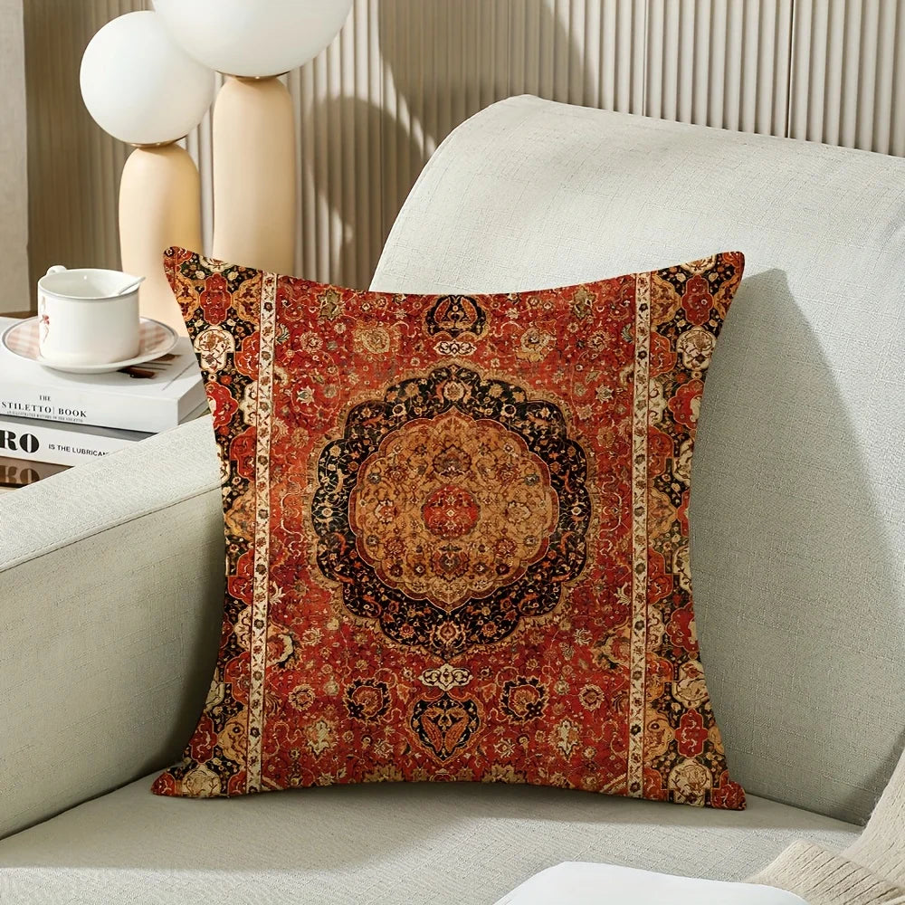 VIKAMA Bohemian Retro Pillow Case, Nordic Ethnic Accent Pillow Cover, Washable, Zippered Closure, Sofa And Bedroom Home Decor