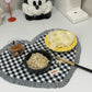 Placemats Dining Table Korean Plaid Heart-shaped Placemat Water Cup Mat Cute Pleated Lace Mat Fabric Coaster Dining Mat