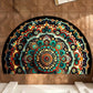 VIKAMA Flower Floor Mats Half Circle Printed Floor Mats Entryway Floor Mats Bathroom Door Mats Dirty Resistant Floor Mats