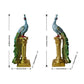 A pair of exquisite peacock ornaments standing on Roman columns add an artistic touch to the home.