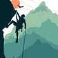 Abstract Rock Climbing Adventure Posters and Prints Canvas Painting Mountain Sun Wall Art Pictures for Living Room Home Decor