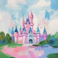 Fairy Tale World Illustration Poster Pink Castle Mermaid Illustration Wall Decor Nursery Room Kids Room Wall Decor Canvas Prints