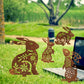 Lovely Rustic Metal Rabbit Garden Post Patinated Rusty Finish Great for Outdoor Adornment Backyard Patio Farm Area