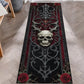 Skull Pattern Gothic Runner Rug Red Black Rose Decor Carpet Soft Non-Slip Art Home Decor Mat for Hallway Living Room Bedside