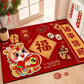 Chinese Lucky Door Mat Congratulations Get Rich Pattern Festive Red Style Perfect For Spring Festival Home Porch Indoor Decor