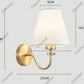 110V/220V Wall Lamp with LED E27 Bulb Fabric Lampshade Wall Sconces for Hotel Bedroom Bedside Living Room Stairs Home Decoration