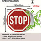 [2D Flat] Vintage Stop Sign Aluminum Wall Art -Round Retro Traffic Symbol Poster, Perfect for Bar, Cafe, Beach House
