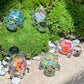 Cute Luminous Glitter Turtle Statue Charms for DIY Keychains Living Room Decor, Indoor & Outdoor Use