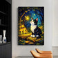 Cute Kittens Various Scenes Poster Funny Baby Cat in Daisy Field Watching Sunset on Beach Sleeping Canvas Print for Home Decor