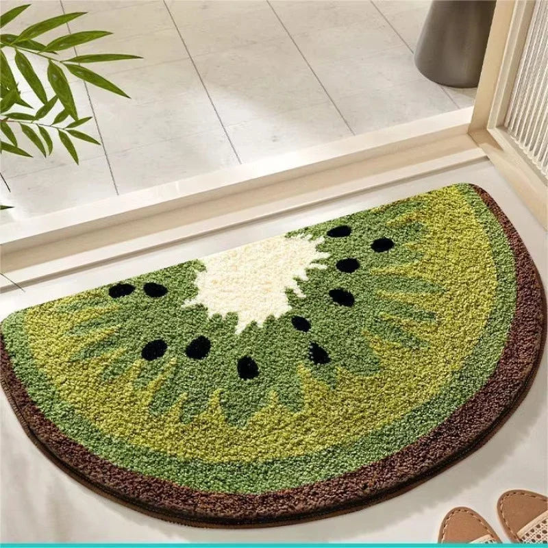 VIKAMA Cute Cartoon Lemon Smiling Face Plush Carpet Bathroom Water Absorbing And Anti Slip Floor Mat Home Decoration