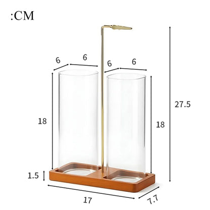 2 in 1 Incense Holder Upside Down Glass Incense Holder for Sticks Anti-Ash Incense Burner with Ash Catcher & Incense Storage