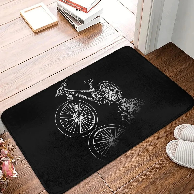 MTB Bike Door Floor Kitchen Bath  Living Room Mat Anti-Slip Outdoor Bicycle Cyclist Biking Doormat Entrance Rug Carpet Footpad