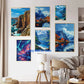 Europe Travel Poster European Natural Landscape Poster Canvas Painting Fjords Northern Lights Cornwall Traveling Wall Decoration