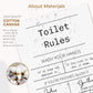 Black and White Modern Funny Nakey Naked Toilet Rules Quote Wall Art Canvas Painting Posters For Bathroom Room Home Decor