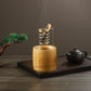 Bamboo Palo Santo Holder Metal Burner Sage Holder with Bamboo Ash Catcher Tray Incense Holder for Meditation Yoga Spa